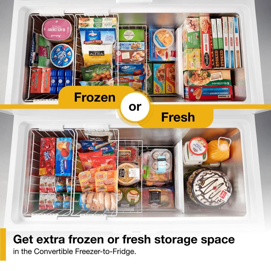 16 Cu. Ft. Convertible Chest Freezer with 3 Storage Levels - (WZC5216LW) - WHIRLPOOL