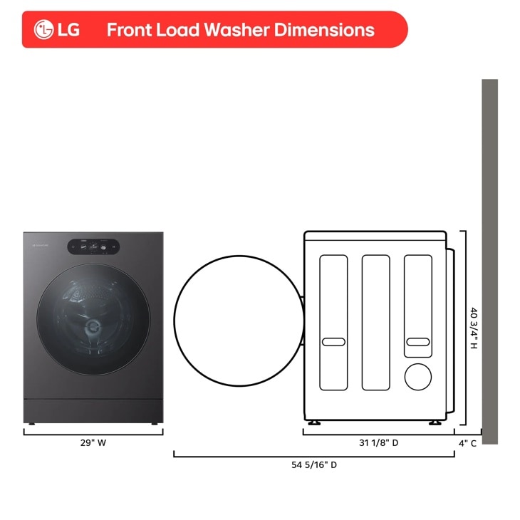 LG SIGNATURE WM9901HBA Front Load Washer detail view
