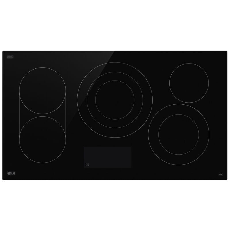 LG CBEW3617BE 36 in. 5-Burner Smart Electric Cooktop with UltraHeat, Simmer Burner & Power Burner - Black