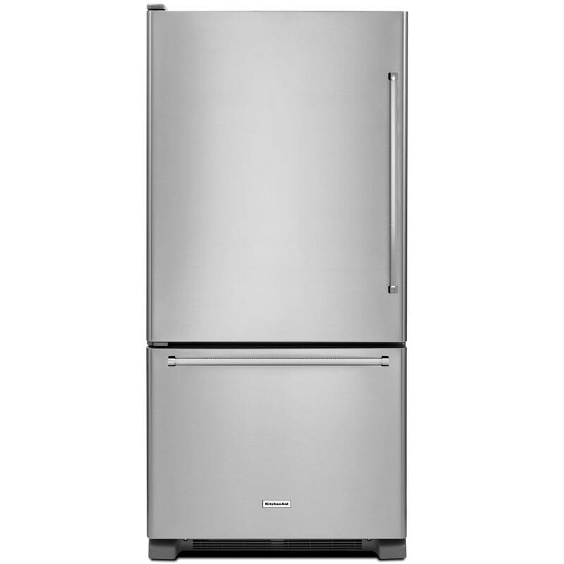 KitchenAid KRBL102ESS 33 in. 22 cu. ft. Bottom Mount Refrigerator - main product photo | Varouj Appliances