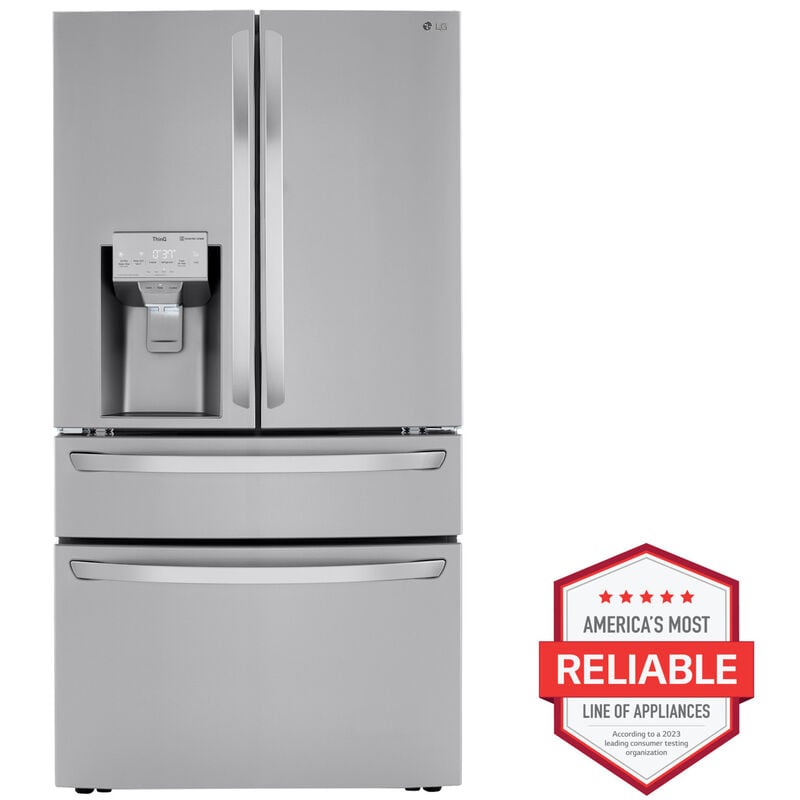 LG LRMXS3006S 36 in. 29.5 cu. ft. Smart 4-Door French Door Refrigerator with Ice & Water Dispenser - Stainless Steel