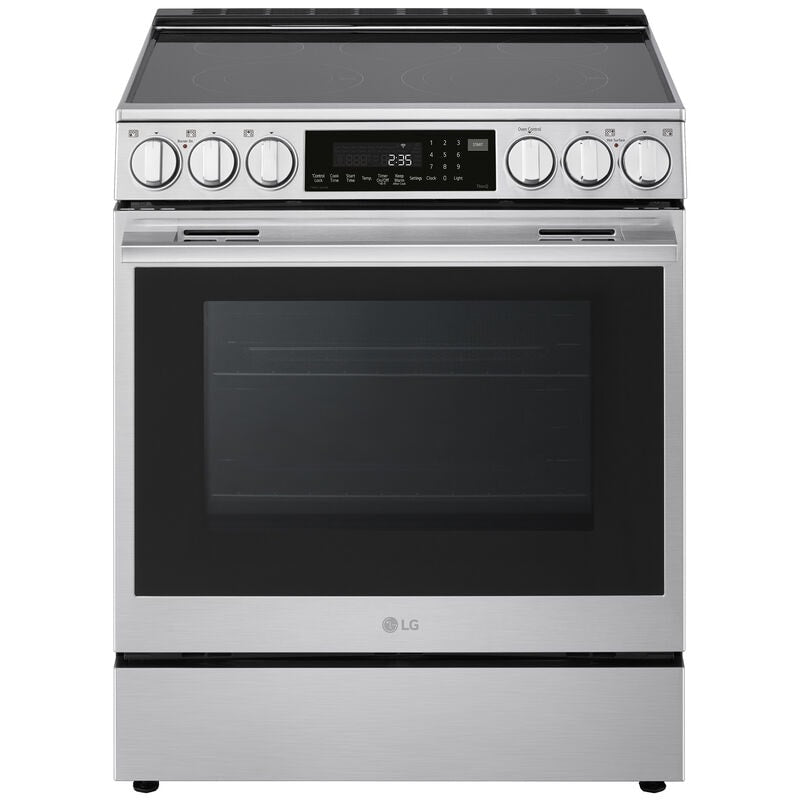 LG LSEL6337XE 30 in. 6.3 cu. ft. Smart Air-Fry True European Convection Slide-In Electric Range with Radiant Burners - PrintProof Stainless Steel