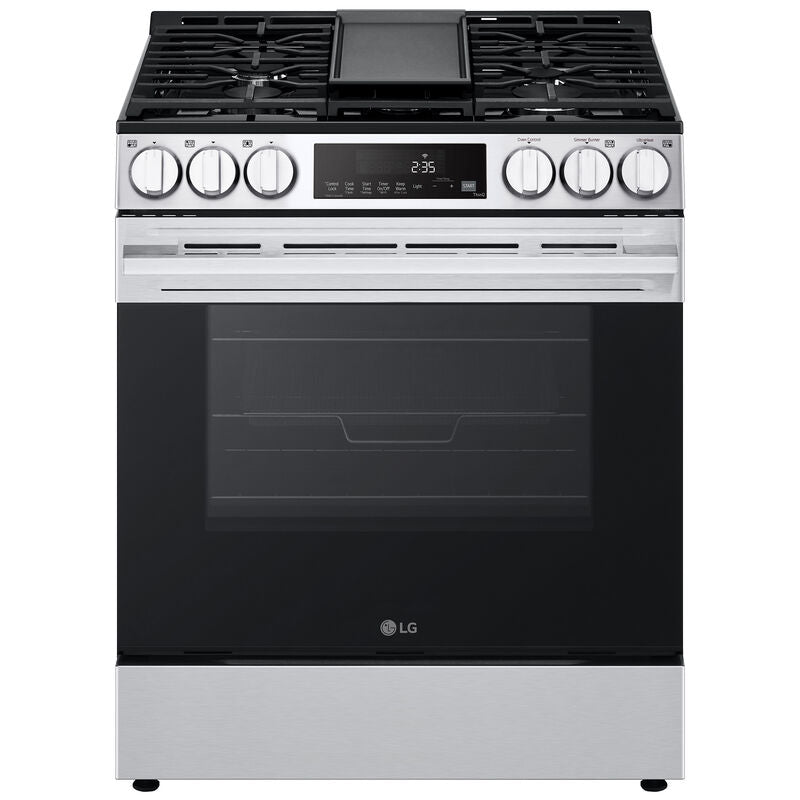 LG LSGL5833X 30 in. 6.3 cu. ft. Smart Air-Fry Standard Convection Slide-In Gas Range with 5 Sealed Burners & Griddle - PrintProof Stainless Steel