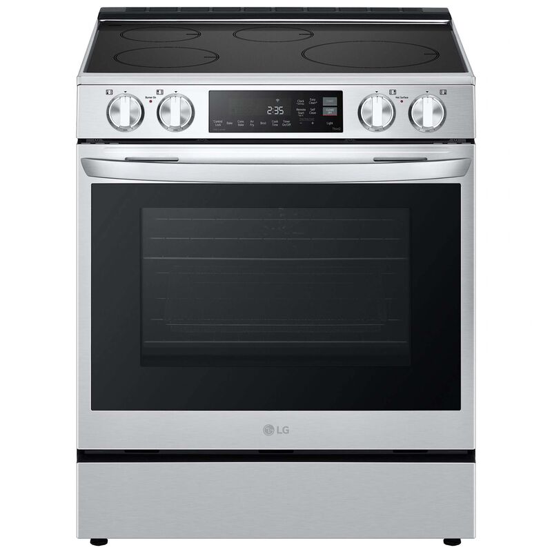 LG LSIL6334FE 30 in. 6.3 cu. ft. Smart Air Fry True European Convection Slide-In Electric Range with 4 Induction Burners - PrintProof Stainless Steel