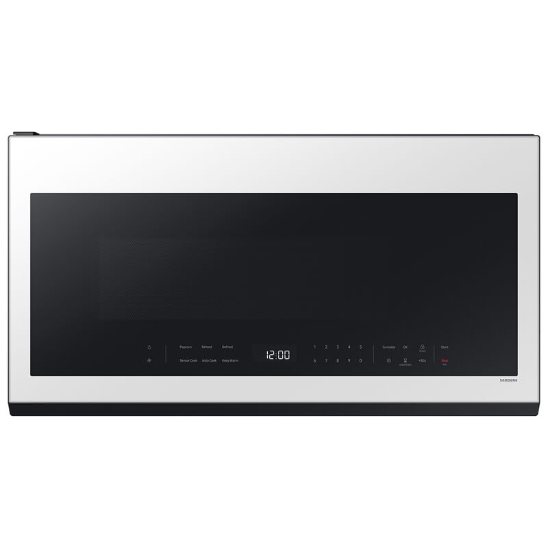 Samsung ME21DB630012 Bespoke 30 in. 2.1 cu. ft. 1000W Smart Over-the-Range Microwave with 400 CFM & Sensor Cooking - White Glass
