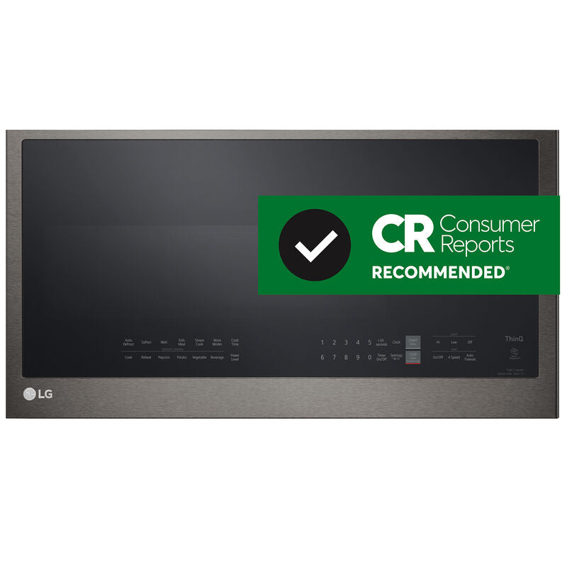 LG MVEL2033D 30 in. 2.0 cu. ft. 1050W Smart Over-the-Range Microwave with 400 CFM & Sensor Cooking - PrintProof Black Stainless Steel