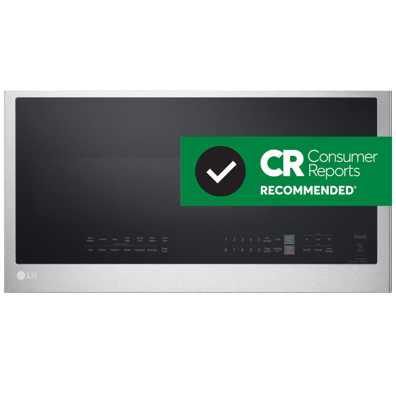 LG MVEL2033F 30 in. 2.0 cu. ft. 1050W Smart Over-the-Range Microwave with 400 CFM & Sensor Cooking - PrintProof Stainless Steel