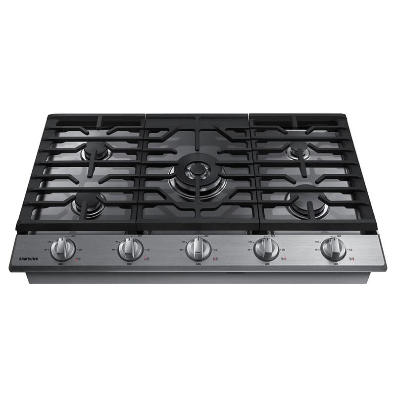 Samsung NA36N6555TS 36 in. 5-Burner Smart Natural Gas Cooktop with Griddle, Simmer Burner & Power Burner - Stainless Steel