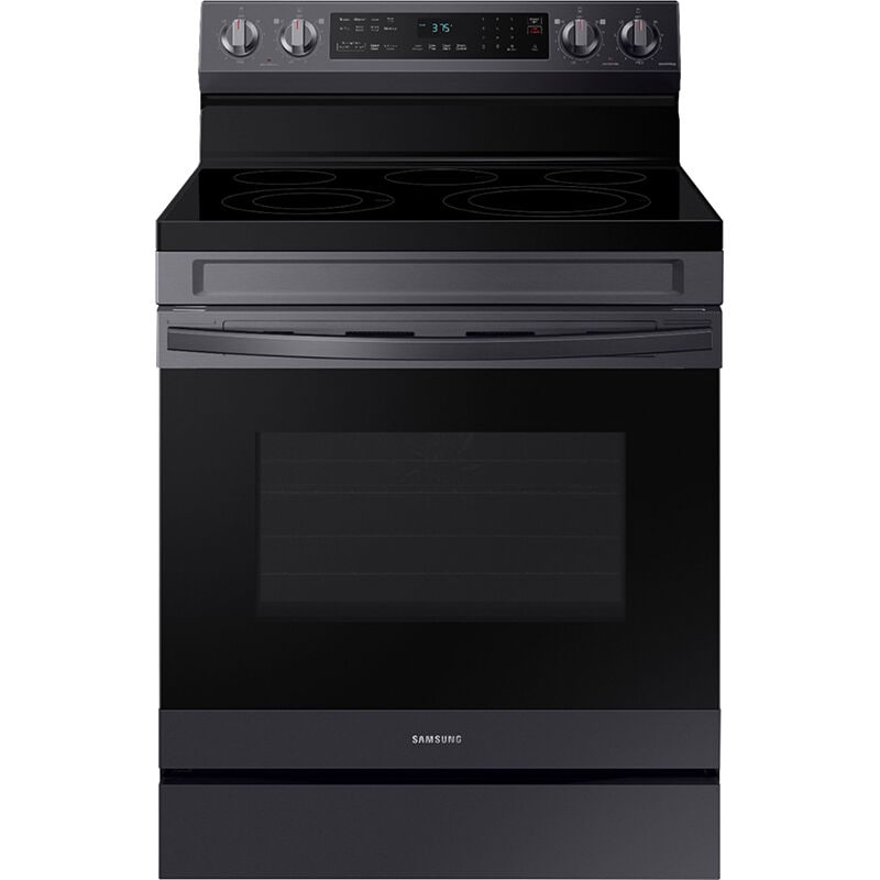 Samsung 30 in. 6.3 cu. ft. Smart Air Fry Standard Convection Electric Range with Smoothtop Burners - Fingerprint Resistant Black Stainless Steel