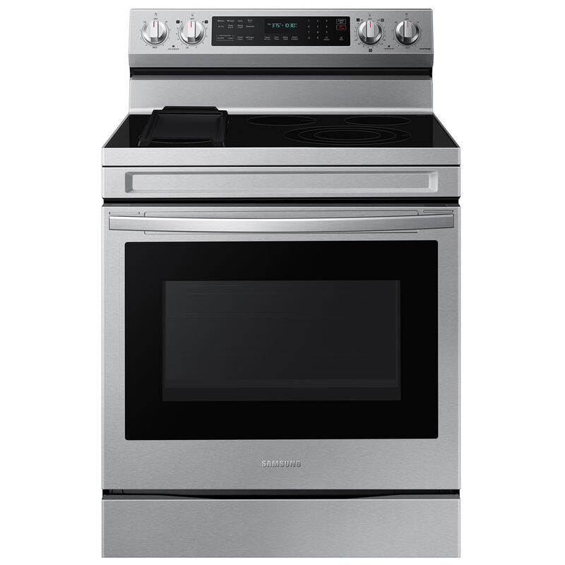 Samsung NE63D6711SR 30 in. 6.3 cu. ft. Smart Air-Fry True European Convection Electric Range with Radiant Burners & Griddle - Stainless Steel