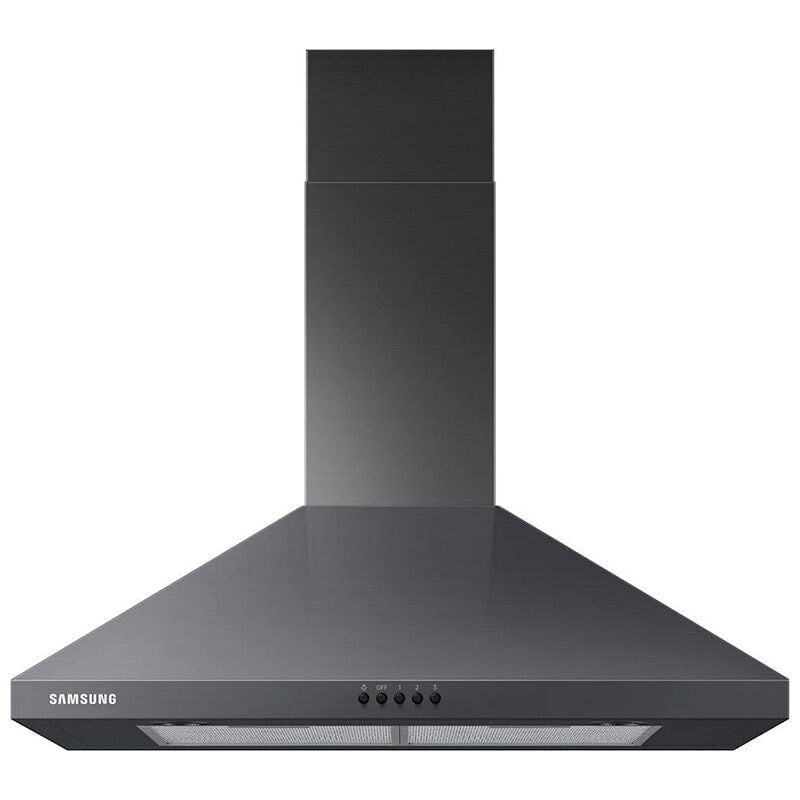 Samsung NK30R5000WG 30 in. Convertible Chimney Style Range Hood with 390 CFM, 3 Fan Speeds & 2 LED Lights - Fingerprint resistant Black Stainless