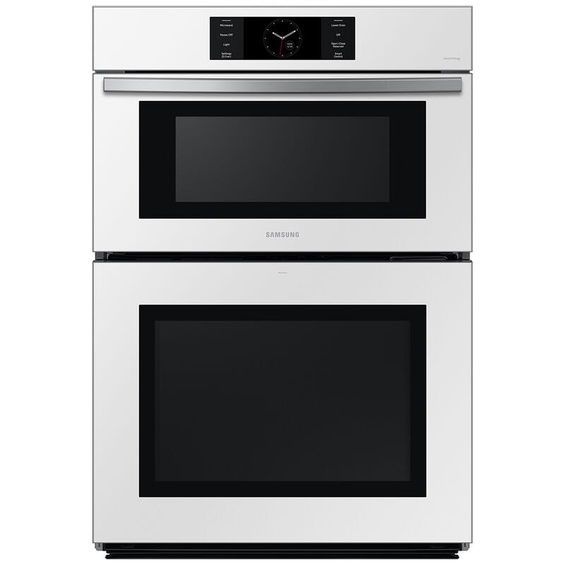 Samsung NQ70CB700D12 Bespoke 30 in. 7 cu. ft. Smart Speed/ Steam Electric Microwave/Wall Oven Combo with Dual Convection & Sensor Cooking - White Glass