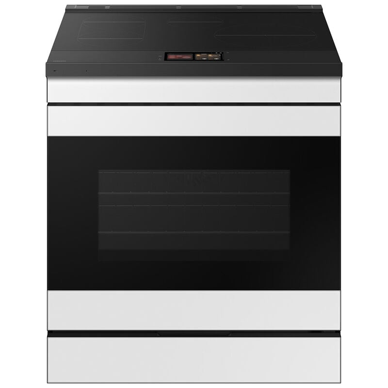Samsung NSI6DB990012 Bespoke 30 in. 6.3 cu. ft. Smart Air Fry True European Convection Slide-In Electric Range with 4 Induction Burners - White Glass