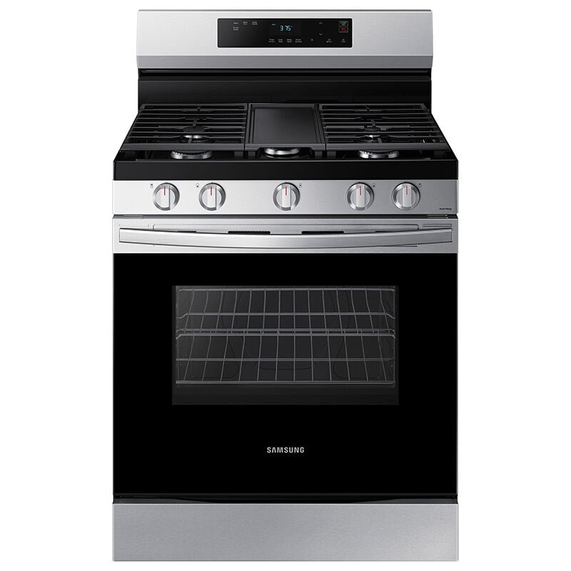Samsung 30 in. 6 cu. ft. Smart Gas Range with 4 Sealed Burners & Griddle - Stainless Steel
