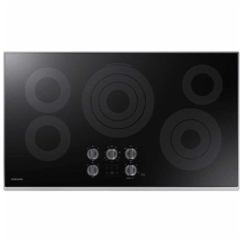 Samsung NZ36K6430RS 36 in. 5-Burner Smart Electric Cooktop with Simmer Burner & Power Burner - Stainless Steel