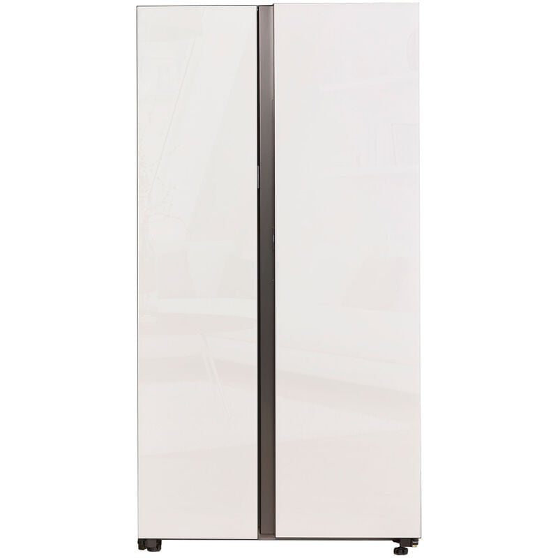 Samsung RS28CB760012 Bespoke 36 in. 28.0 cu. ft. Smart Side-by-Side Refrigerator with Internal Water Dispenser - White Glass