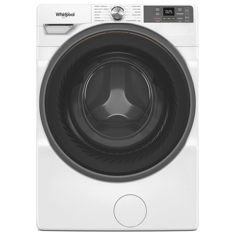 Whirlpool 27 in. 4.5 cu. ft. Smart Stackable Front Load Washer with FreshFlow Vent System, Sanitize & Steam Cycle - White