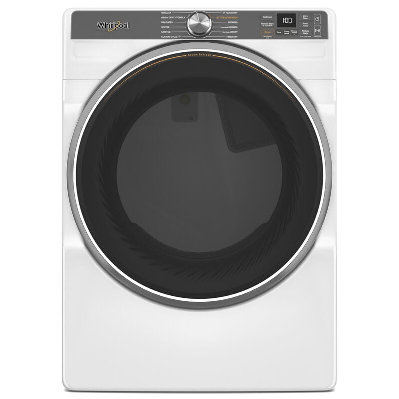 Whirlpool 27 in. 7.4 cu. ft. Smart Stackable Gas Dryer with Sensor Dry, Sanitize & Steam Cycle - White