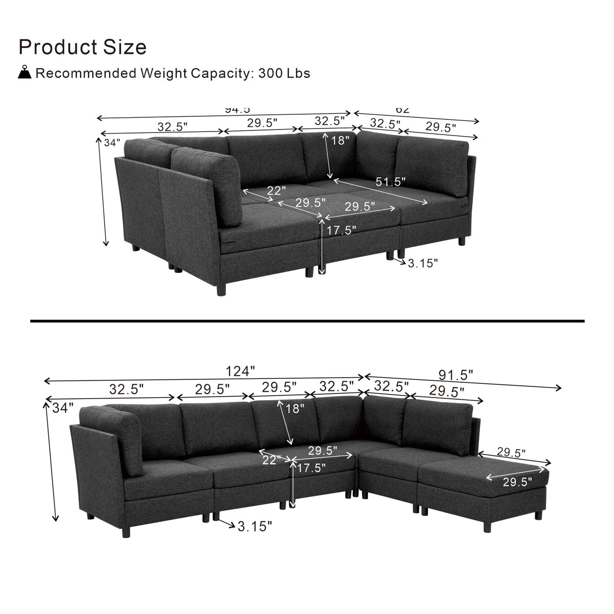 Modern Modular Sofa For Living Spaces