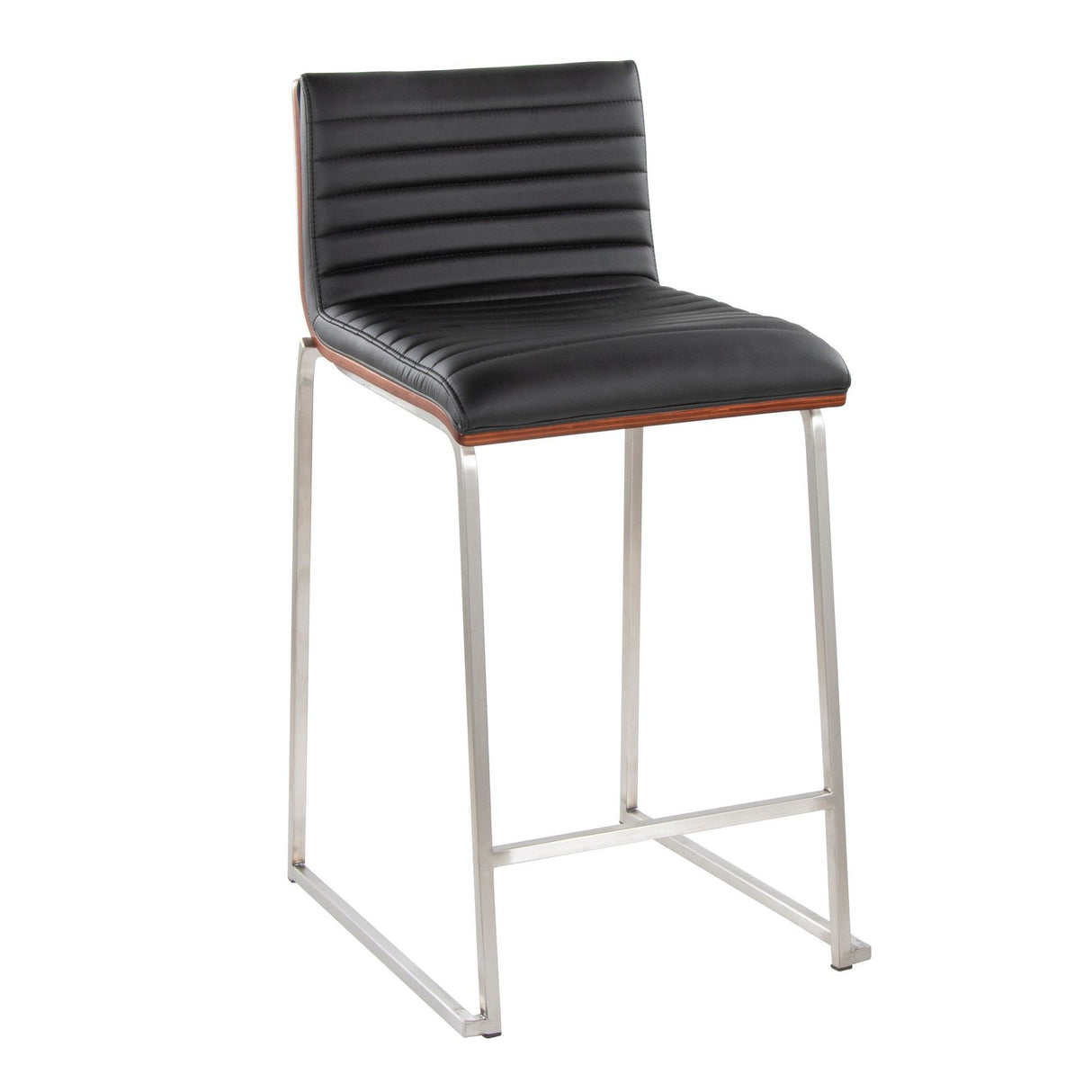 Mara - 26" Fixed-Height Counter Stool (Set of 2) - Walnut And Black