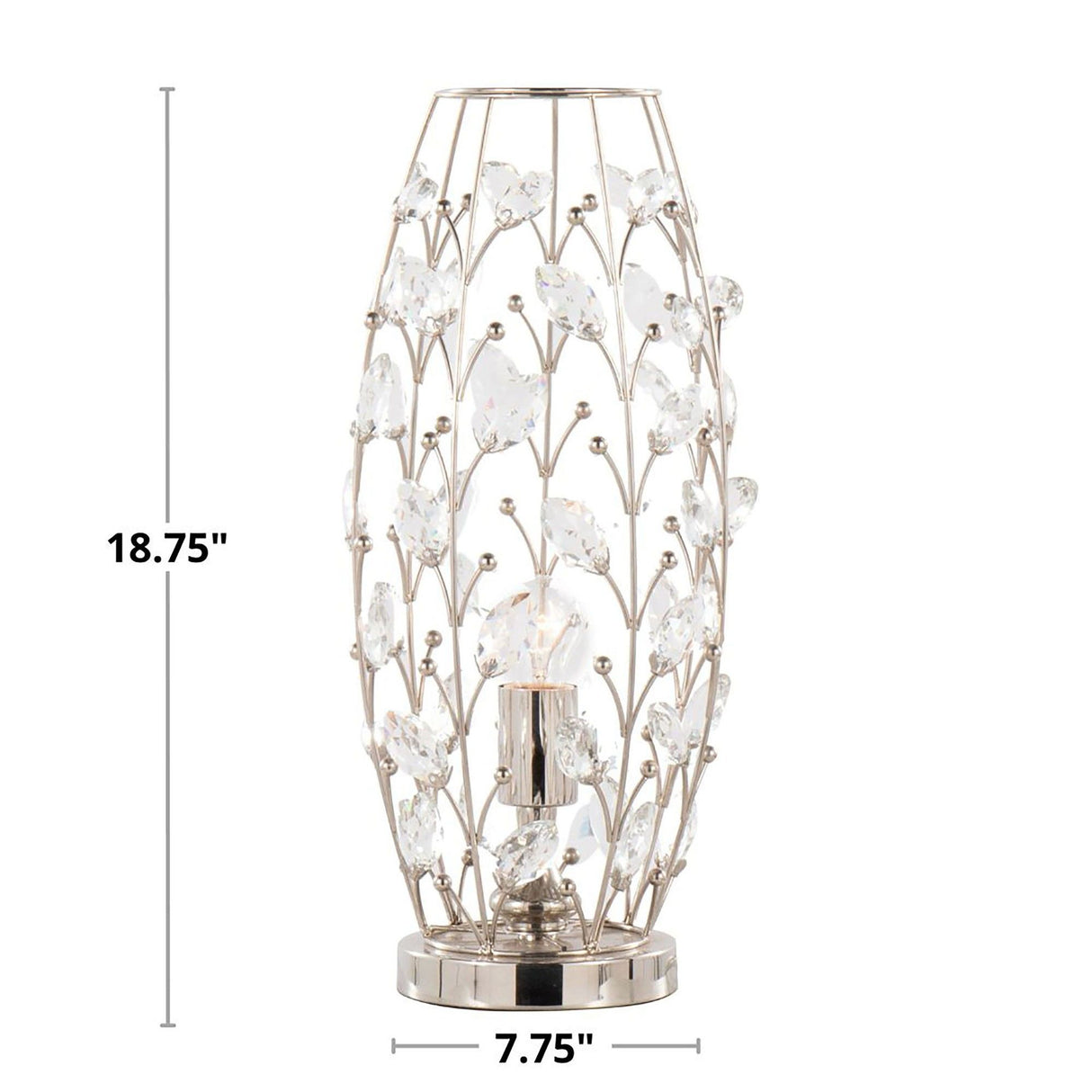Crystal - Buds Contemporary Uplight Lamp - Nickel