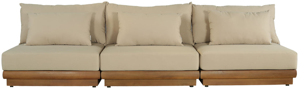 Mirella - 3 Piece Water Resistant Fabric Upholstered Outdoor Patio Modular Sofa