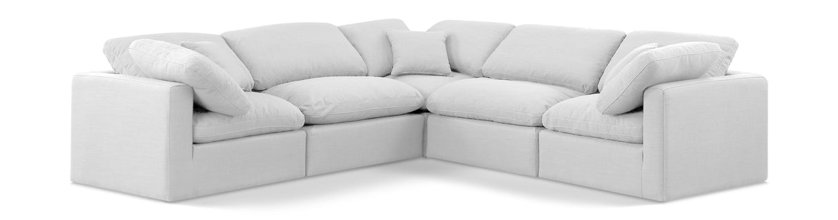 Indulge - Linen 5 Piece Modular Corner Sectional - White