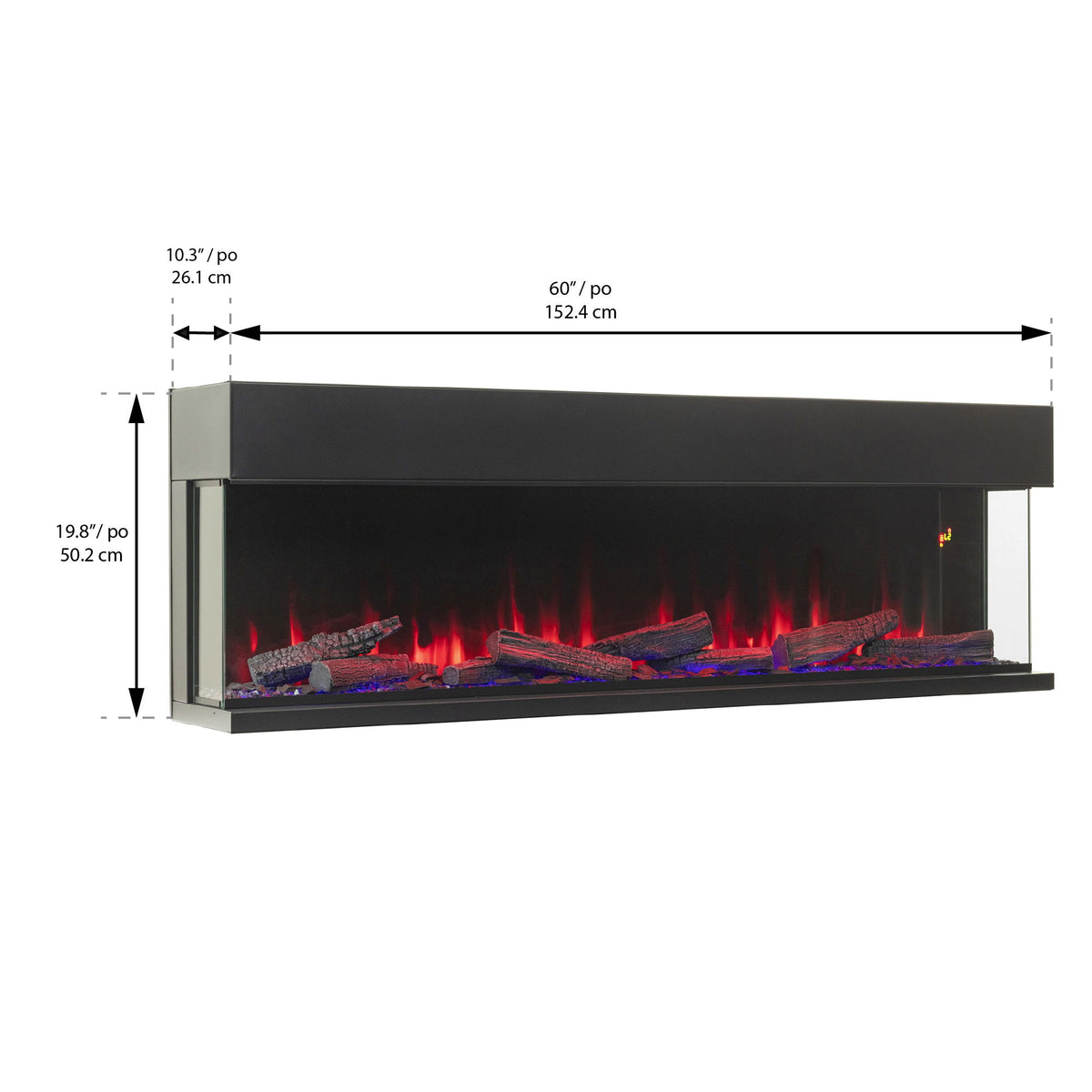 Multi Sided Electric Fireplace, With 5000 Btu Heating