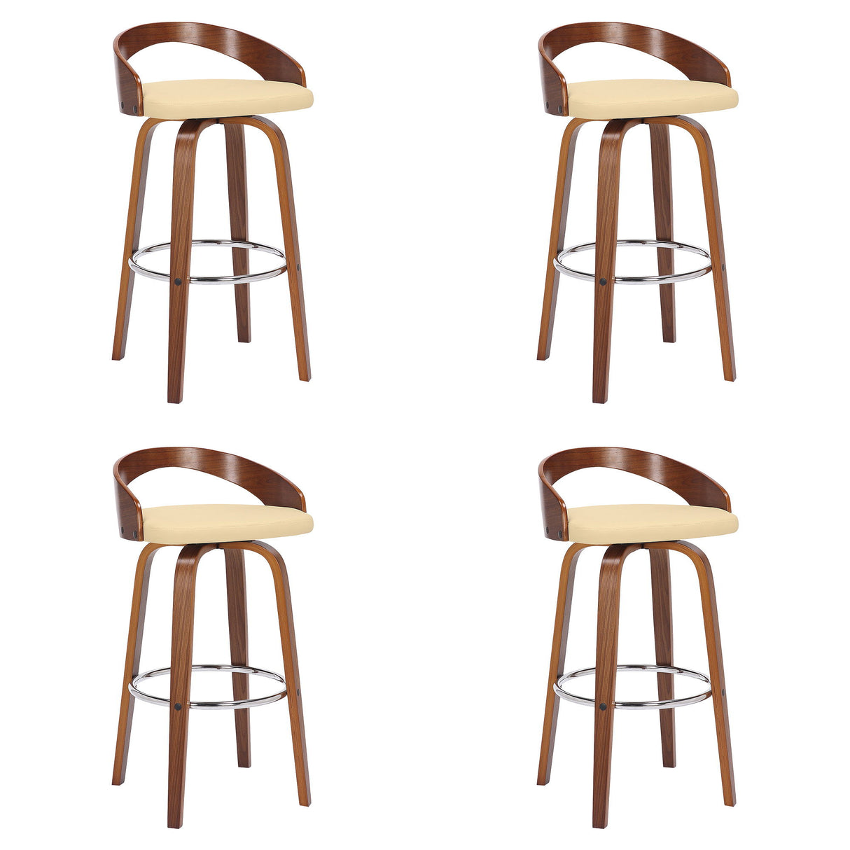 Sonia - 30" Bar Height Swivel Bar Stool - Walnut Wood