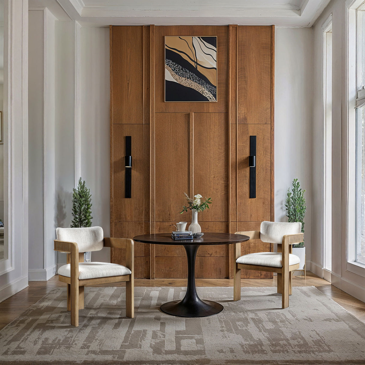Sacha - Linen Dining Chair With Natural Base (Set of 2)