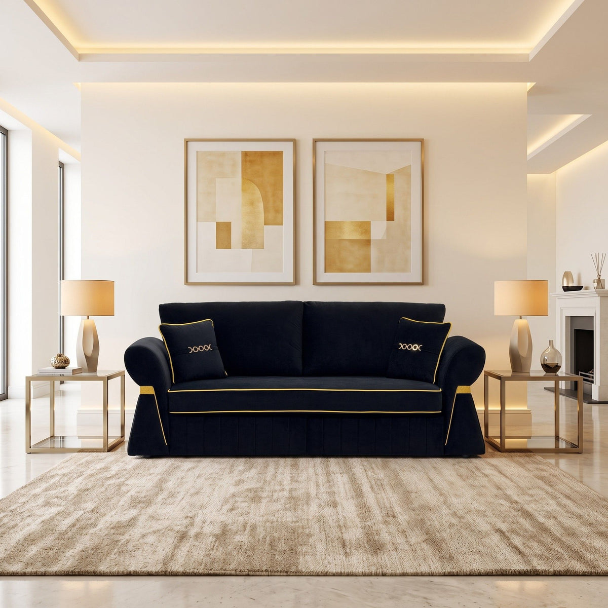 3 Seater Sofa & Pocket Coils And Foam Cushion
