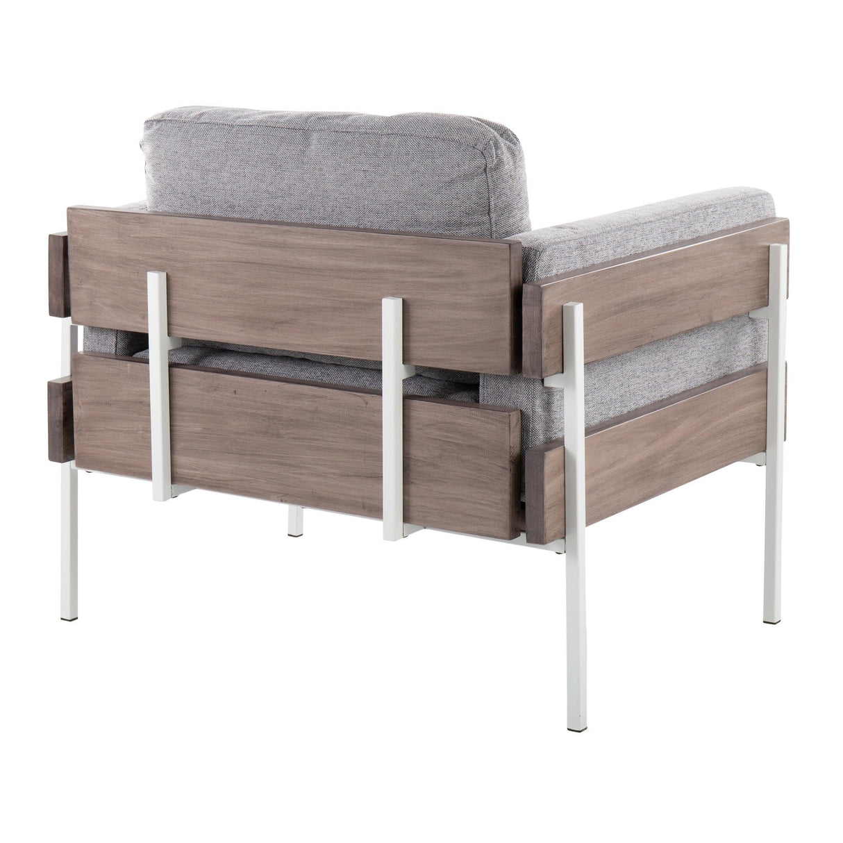 Kari - Farmhouse Accent Chair - White Metal, Gray Wood