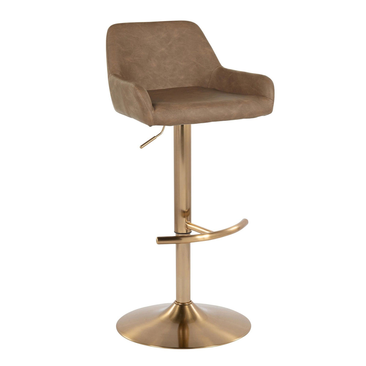 Daniella - Adjustable Barstool (Set of 2) - Gold Base