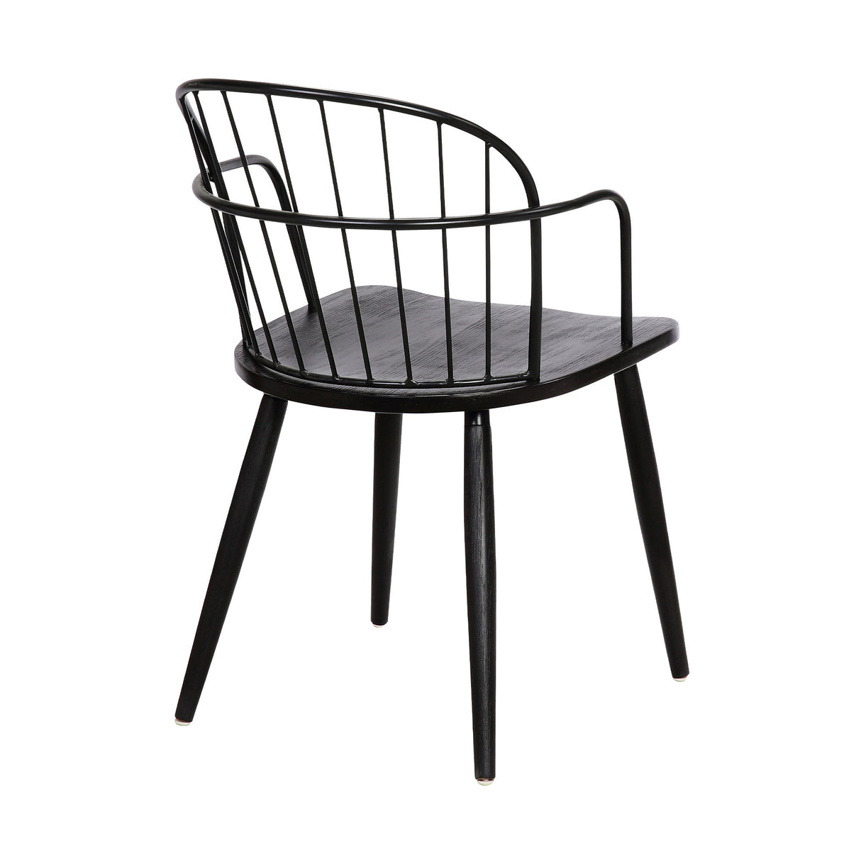 Bradley - Steel Framed Side Chair - Black Powder / Black Brushed