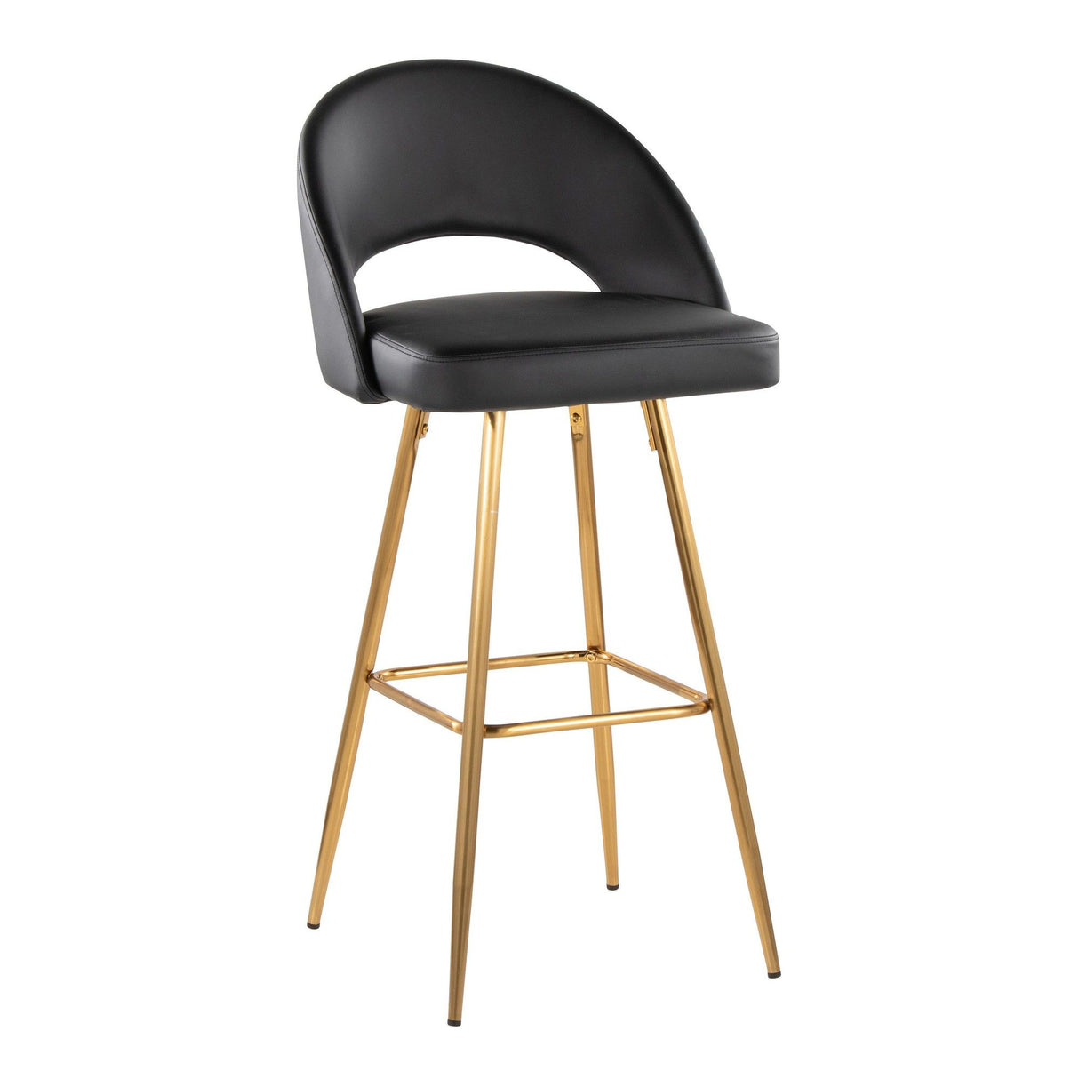 Renee - Upholstered Fixed-Height Barstool (Set of 2) - Gold Base