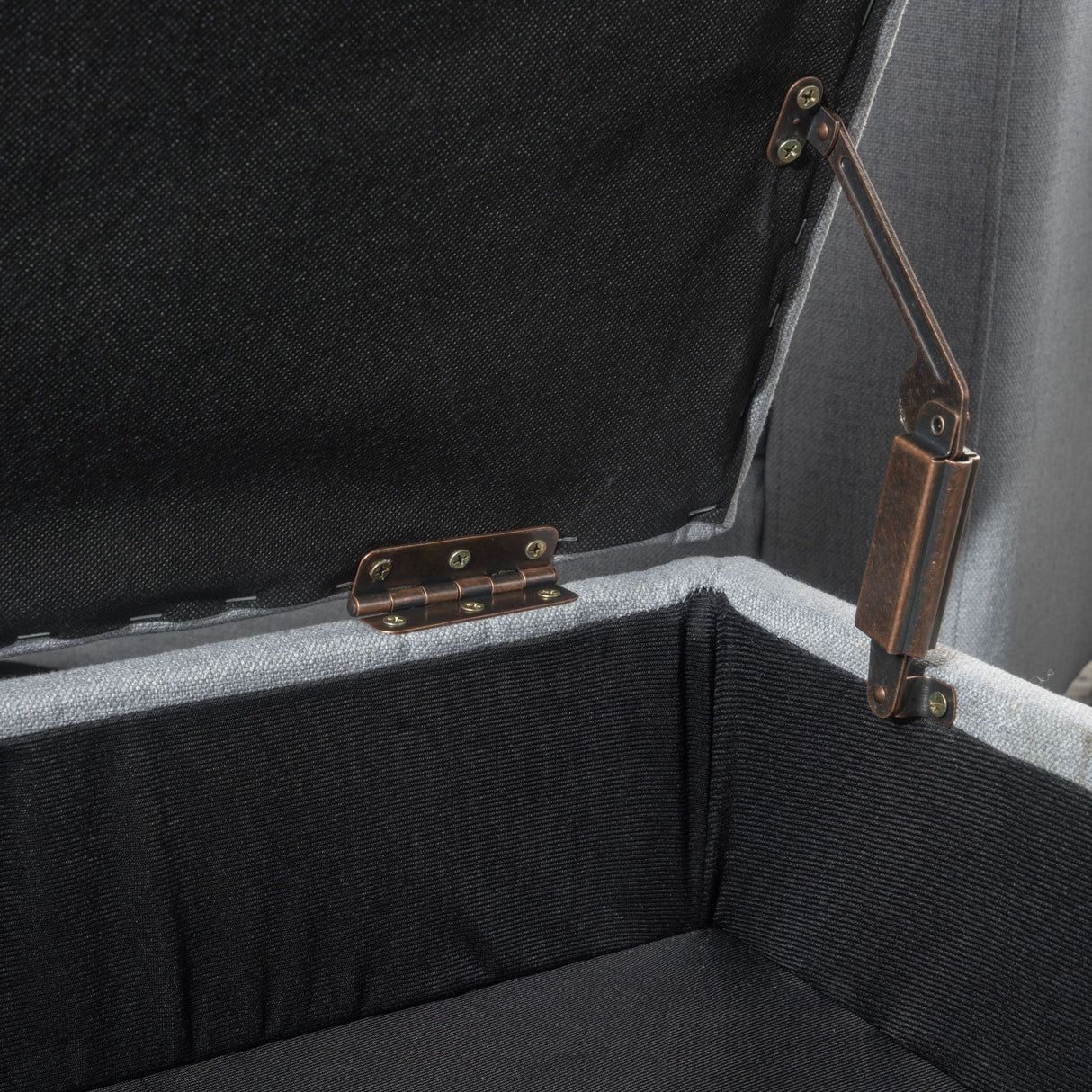 Storage Ottoman With Birch Wood Legs And Cushioned Top For Comfort