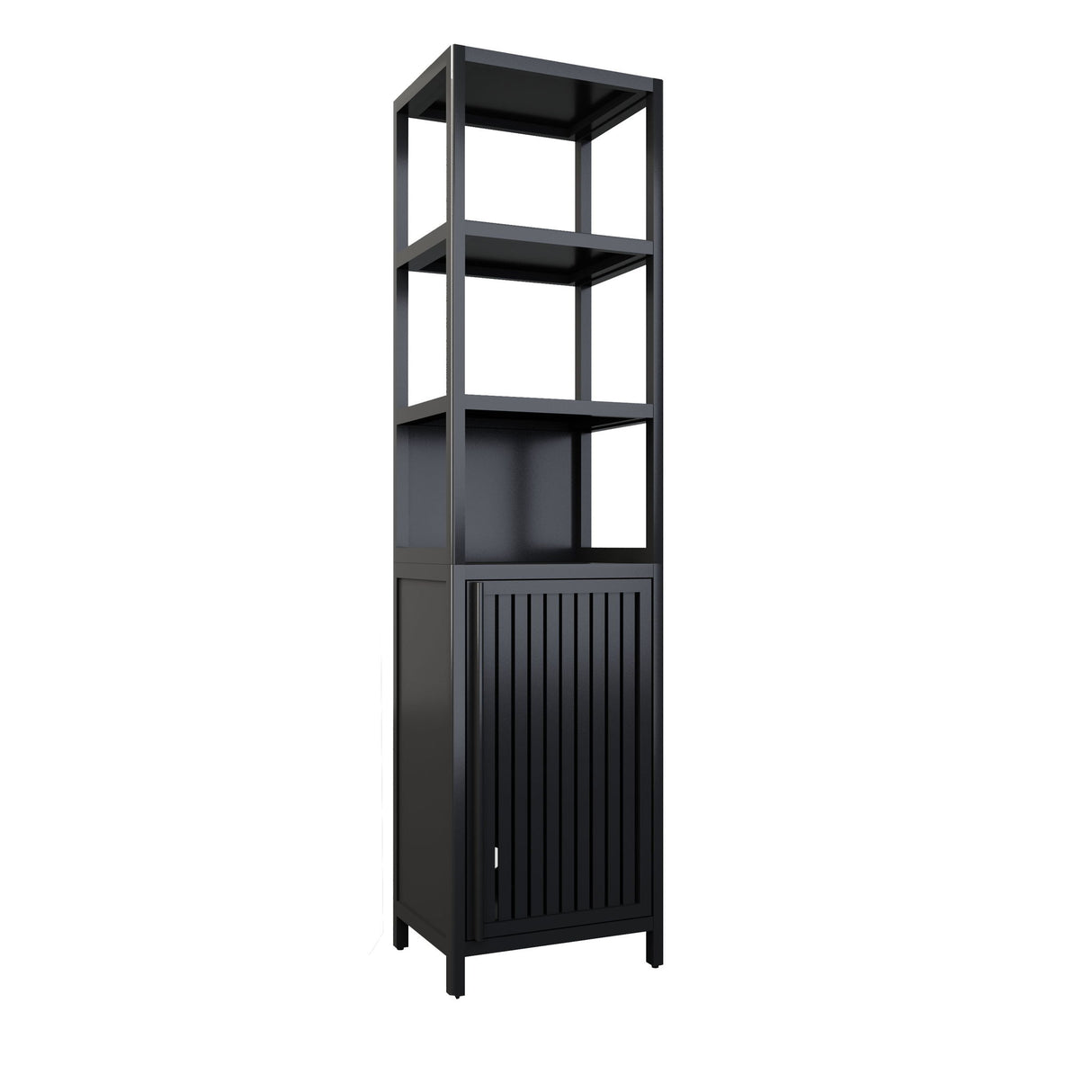 Storage Cabinet With Tall Linen Tower, Multifunctional For Bathroom