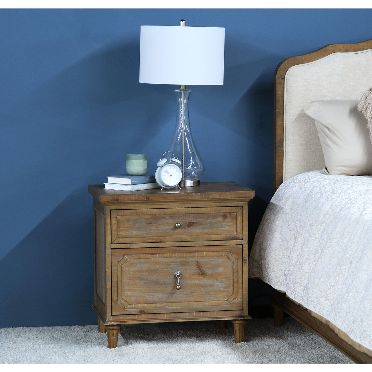 2 Drawer Nightstand - Taupe