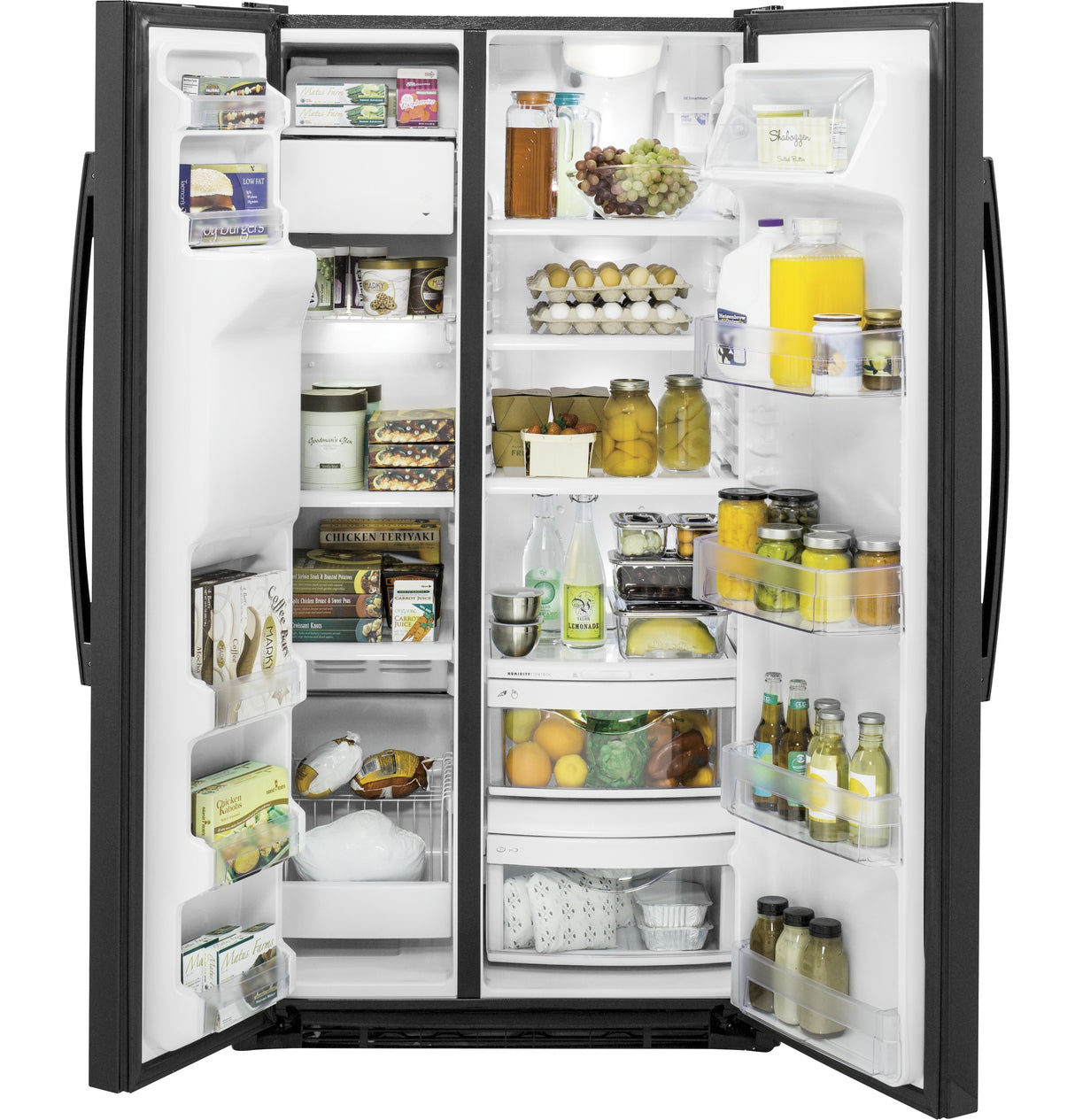 GE GZS22DGJBB - 36 in. 21.9 cu. ft. Counter Depth Side by Side Refrigerator with Ice & Water Dispenser - Black