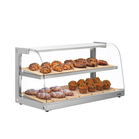 40 in. Glass Countertop Dry Bakery Display Case with Two Shelves and Bamboo Trays (DC-53C-B)