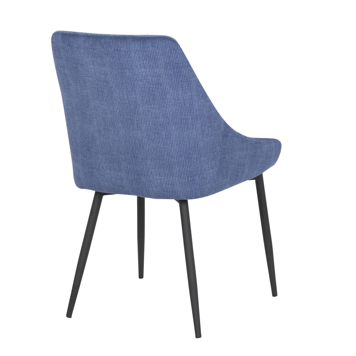Diana - Chair - Black Metal And Blue Corduroy Fabric (Set of 2)