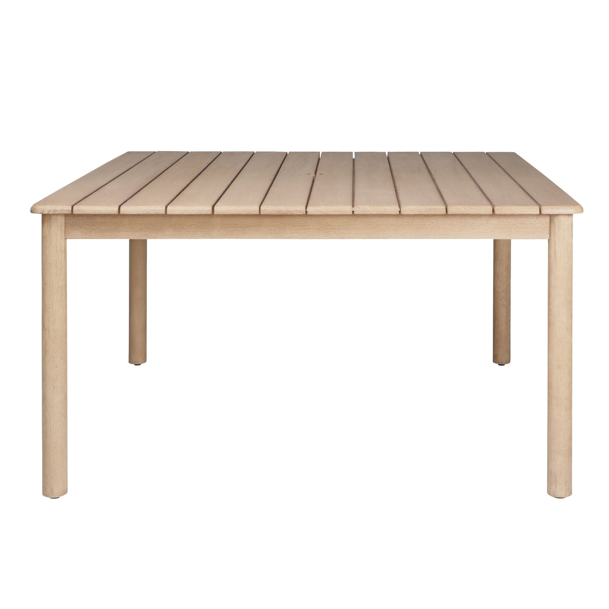 Balmor - 53" Square Outdoor Dining Table, Seats 4 - Wire-Brushed Natural Eucalyptus