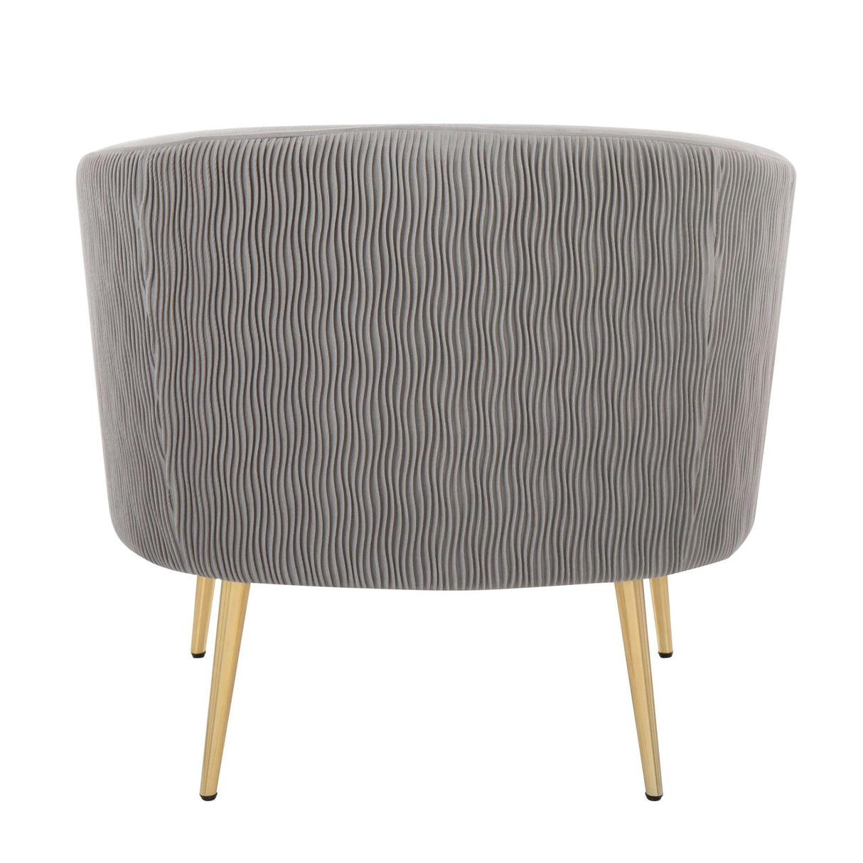 Tania - Pleated Waves Contemporary/Glam Accent Chair - Gold Steel And Silver Velvet