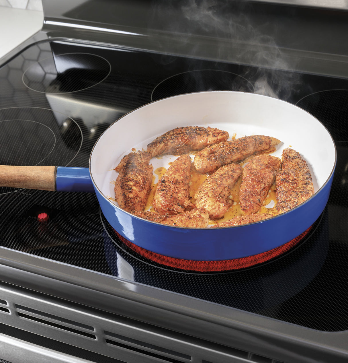 GE JBS86SPSS - 30 in. 6.6 cu. ft. Air Fry Standard Convection Double Oven Electric Range with Smoothtop Burners - Stainless Steel