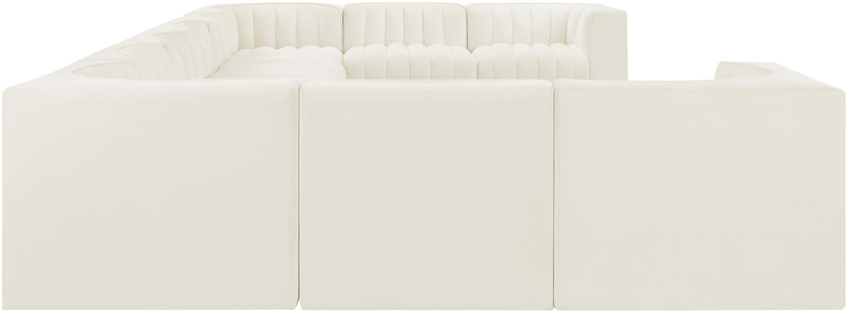 Rummi - Velvet Performance Fabric Upholstered 10 Piece Modular Sectional