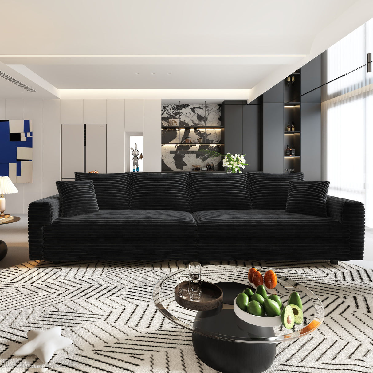 4 Seat Sofa, Deep Seat Couches With Soft Pillows