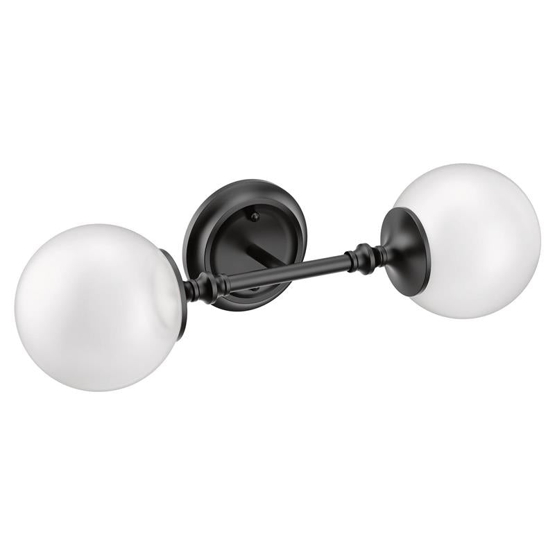 Colinet Matte black two globe bath light - (YB0562BL)