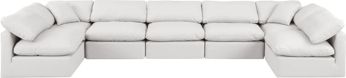 Indulge - Faux Leather 7 Piece Modular U-Shaped Sectional