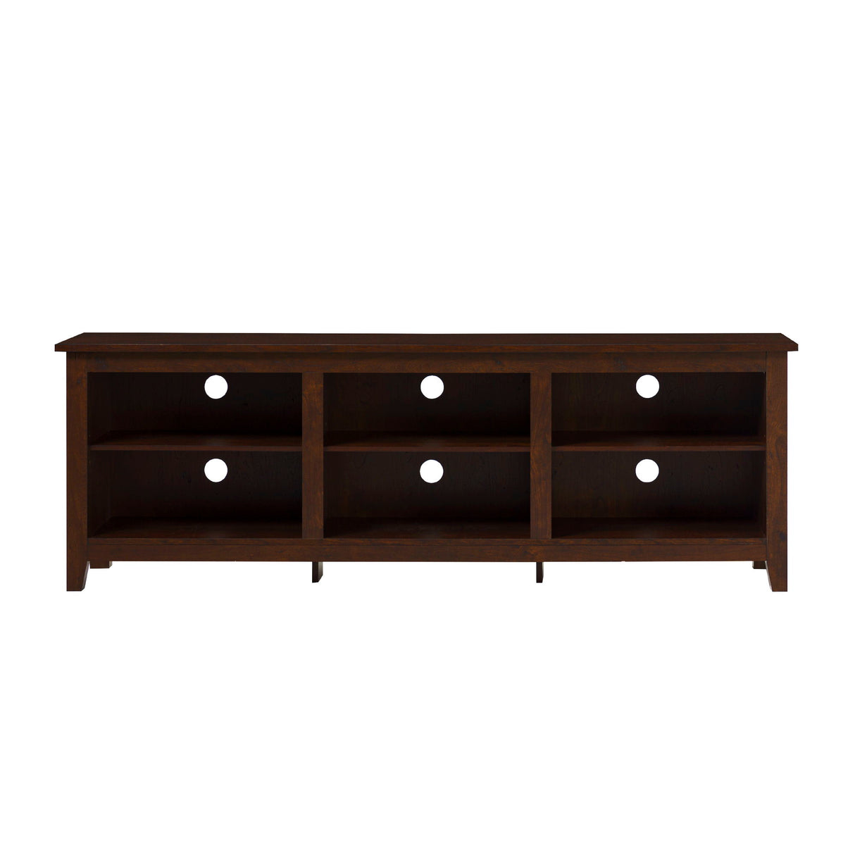 Modern 3 Shelf Open Storage 70" TV Stand For 80" TVs - Brown