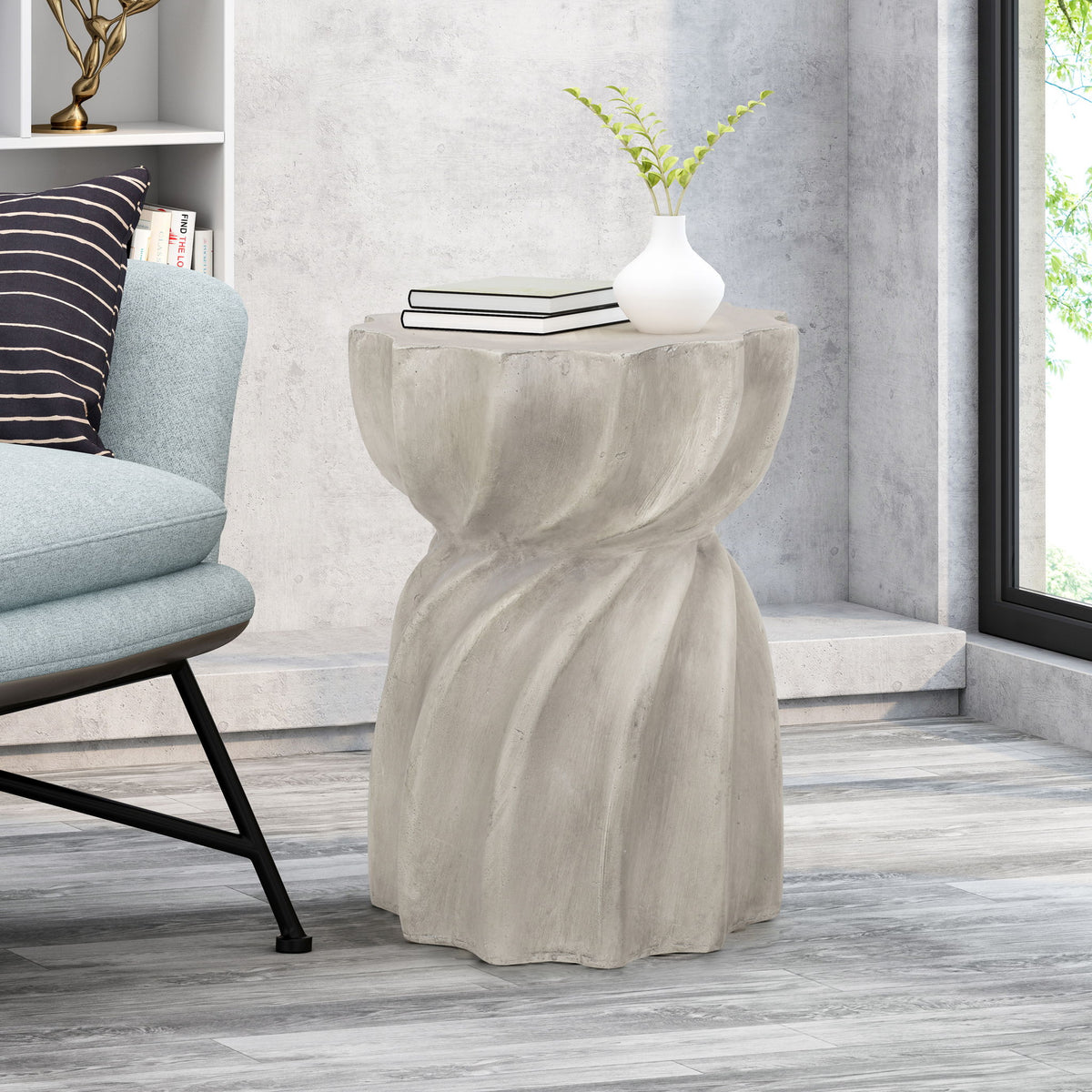 Modern Canis Side Table Outdoor Use - Gray